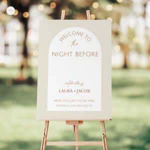 Rehearsal Dinner Welcome Sign Customizable Canva Template Printable Welcome Sign Wedding Rehearsal Dinner Sign Instant Download DIY Decor