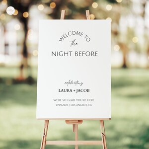 Minimal Rehearsal Dinner Sign Customizable Canva Template Printable Welcome Sign Wedding Rehearsal Dinner Welcome Sign Instant Download DIY
