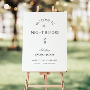 Rehearsal Dinner Welcome Sign Customizable Canva Template Printable Welcome Sign Wedding Rehearsal Dinner Sign Instant Download DIY Decor
