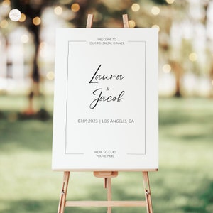 Rehearsal Dinner Welcome Sign Customizable Canva Template Printable Welcome Sign Wedding Rehearsal Dinner Sign Instant Download DIY Decor