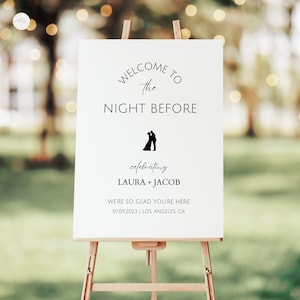 Rehearsal Dinner Welcome Sign Customizable Canva Template Printable Welcome Sign Wedding Rehearsal Dinner Sign Instant Download DIY Decor