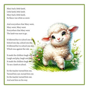 Mary Had a Little Lamb Nursery Decoration