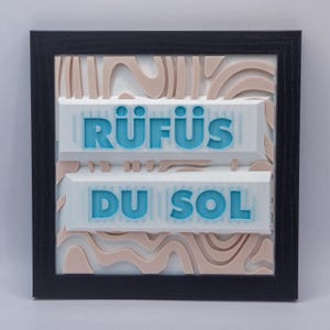 RUFUS DU SOL Wall Art, 3D Melodic House Decor, Electronic Music Gift, Dance Music Fan Merch, Concert Keepsake