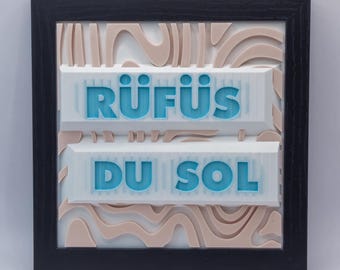 RUFUS DU SOL Wall Art, 3D Melodic House Decor, Electronic Music Gift, Dance Music Fan Merch, Concert Keepsake