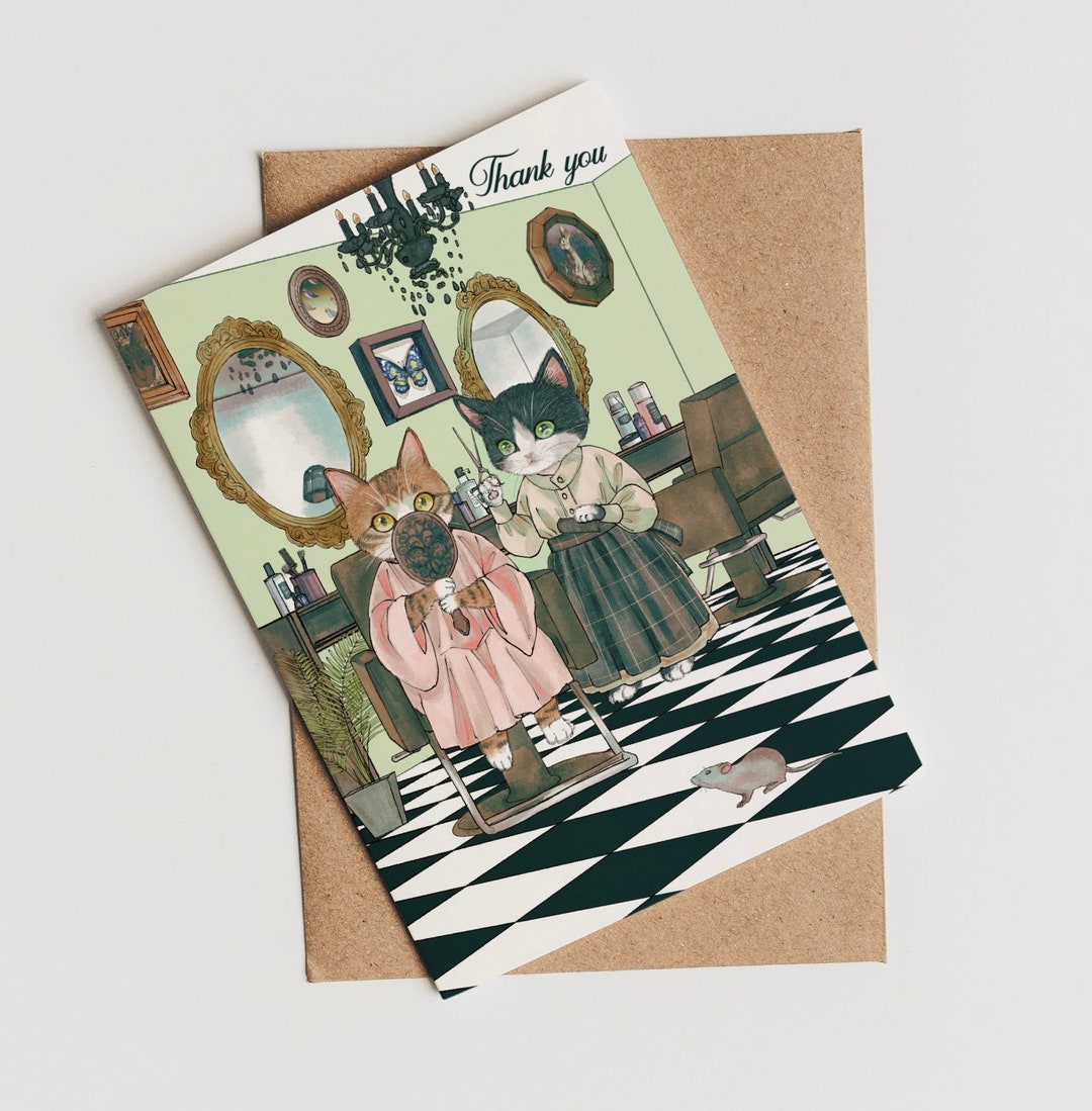 Pack of 10 Hairdresser Thank You Card, Beautician Card, Hairstylist