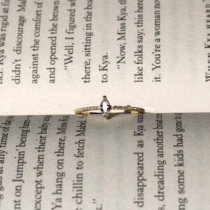 Gold Single Cut Marquise Diamond Ring Jewelry