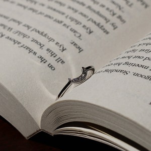 Silver Moon Stone Ring
