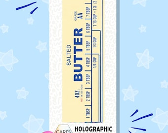 Funny Butter Bookmark Holographic | Cute Food Bookmark | Gift for Readers, Students, Teachers, Book Lovers, Planner & Bible Marker