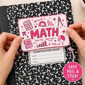 Holographic Notebook Subject Labels, Peel and Stick School Stickers for Math, Science, Language Arts and Social Studies, School Supplies