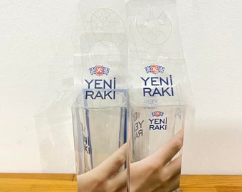 Raki Glass, New Raki Glass Set of 2 (TEKEL Production), Tekel New Raki Glass, Turkish Raki, Free Shipping, Gift, Rare