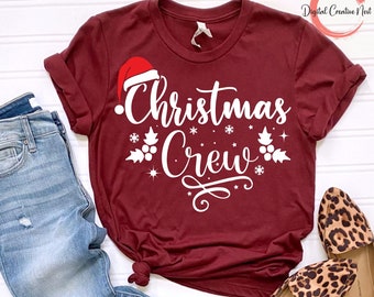 Christmas Crew SVG PNG, Santa Hat Svg, Christmas Lights, Christmas Trees Svg, Christmas Saying Svg, Christmas Shirt Svg, Cutting Files