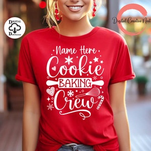 Gepersonaliseerde Cookie Baking Crew SVG, Kerst Baking Request Svg, Custom SVG Cut File, Naam hier Custom Request Cookie Baking Crew SVG