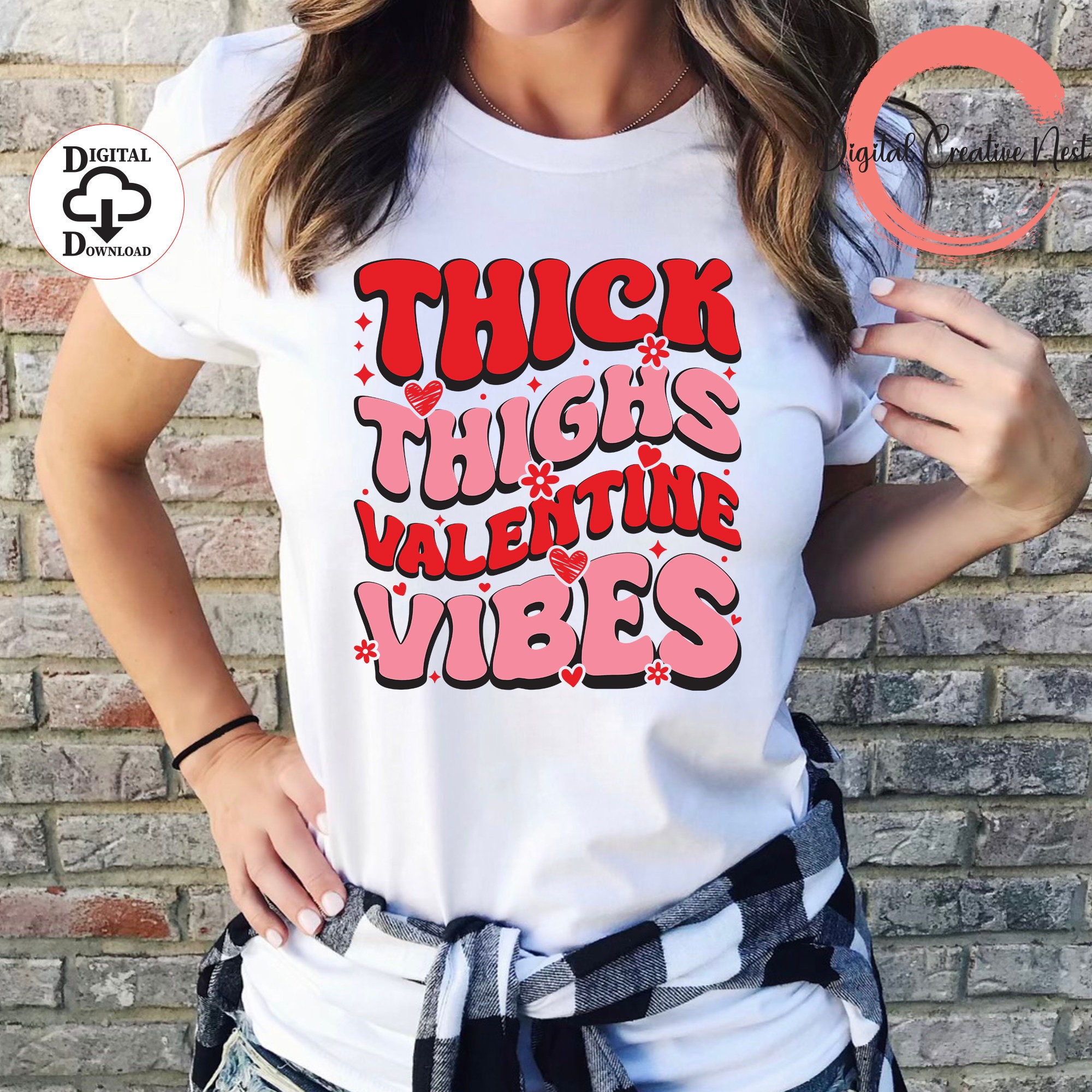 Thick Thighs Valentine Vibes SVG, Funny Valentines Svg, Love Quote ...