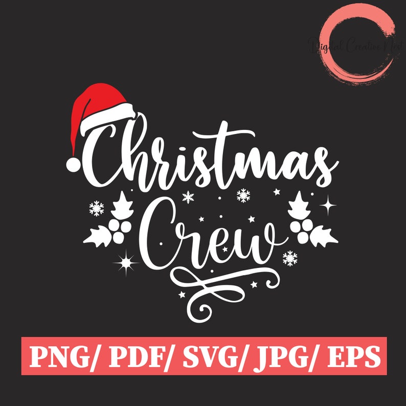Christmas Crew SVG PNG, Santa Hat Svg, Christmas Lights, Christmas