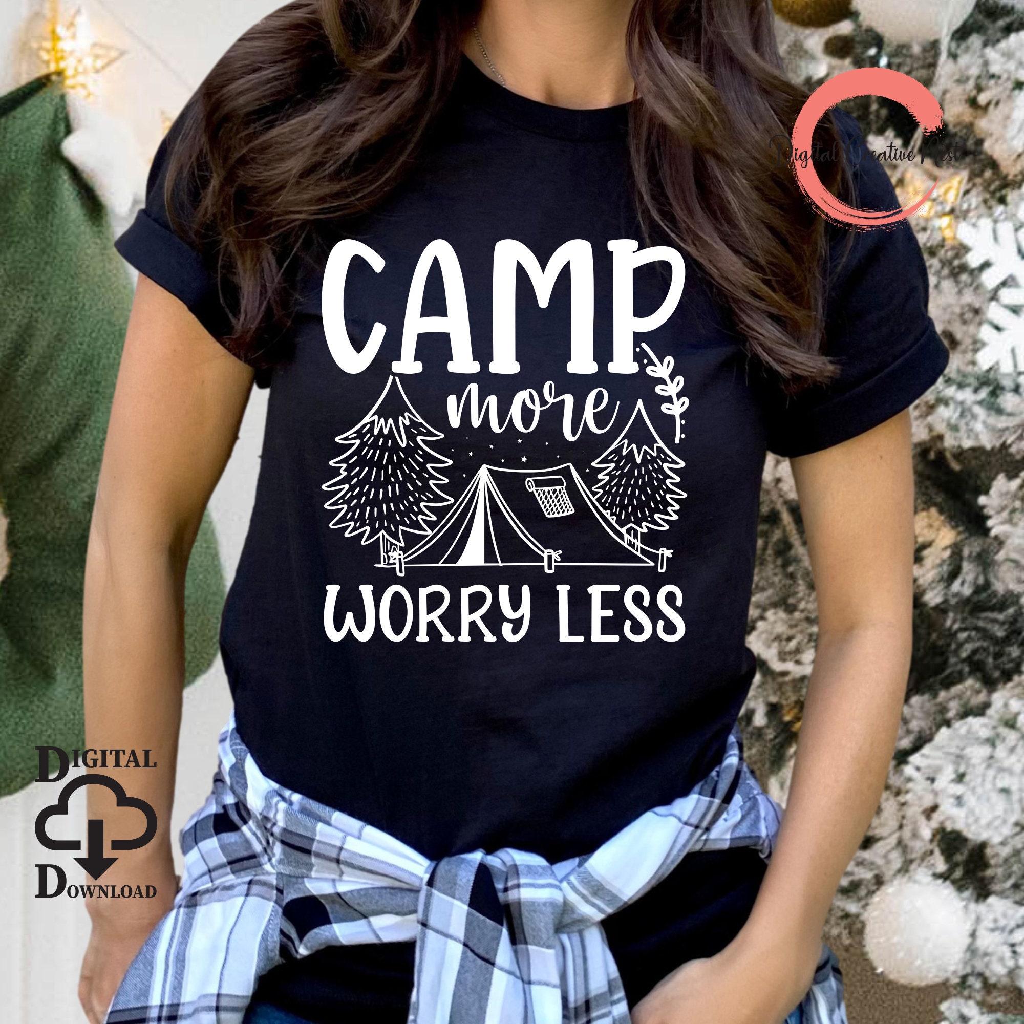 Camp More Worry Less SVG Cut File, Camping Camper SVG, Hiking SVG, Camp ...
