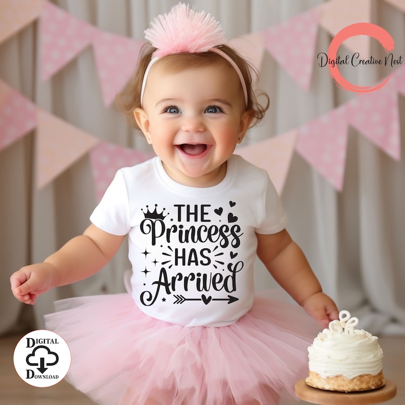 The Princess Has Arrived SVG Png, Baby Quote Svg, Funny Baby Svg, Hello ...