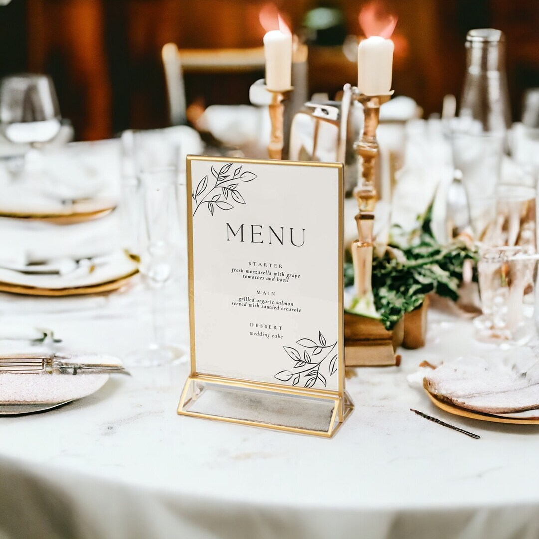 Set of 6 Gold Frame Table Numbers Wedding Signs Double Sided, Detachable Frame, Bottom Loading