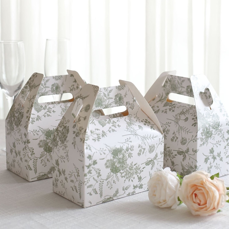 25 Sets of Metallic Silver Gable Boxes Party Favor Boxes, Gift Boxes