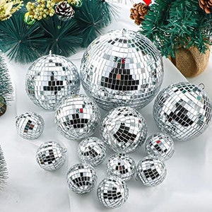 Disco Mirror Ball Ornaments, Mirror Foam Ball, Christmas Tree Ornaments, Holiday Decoration, Wedding, Christmas Decor Mirror Glass Ornament