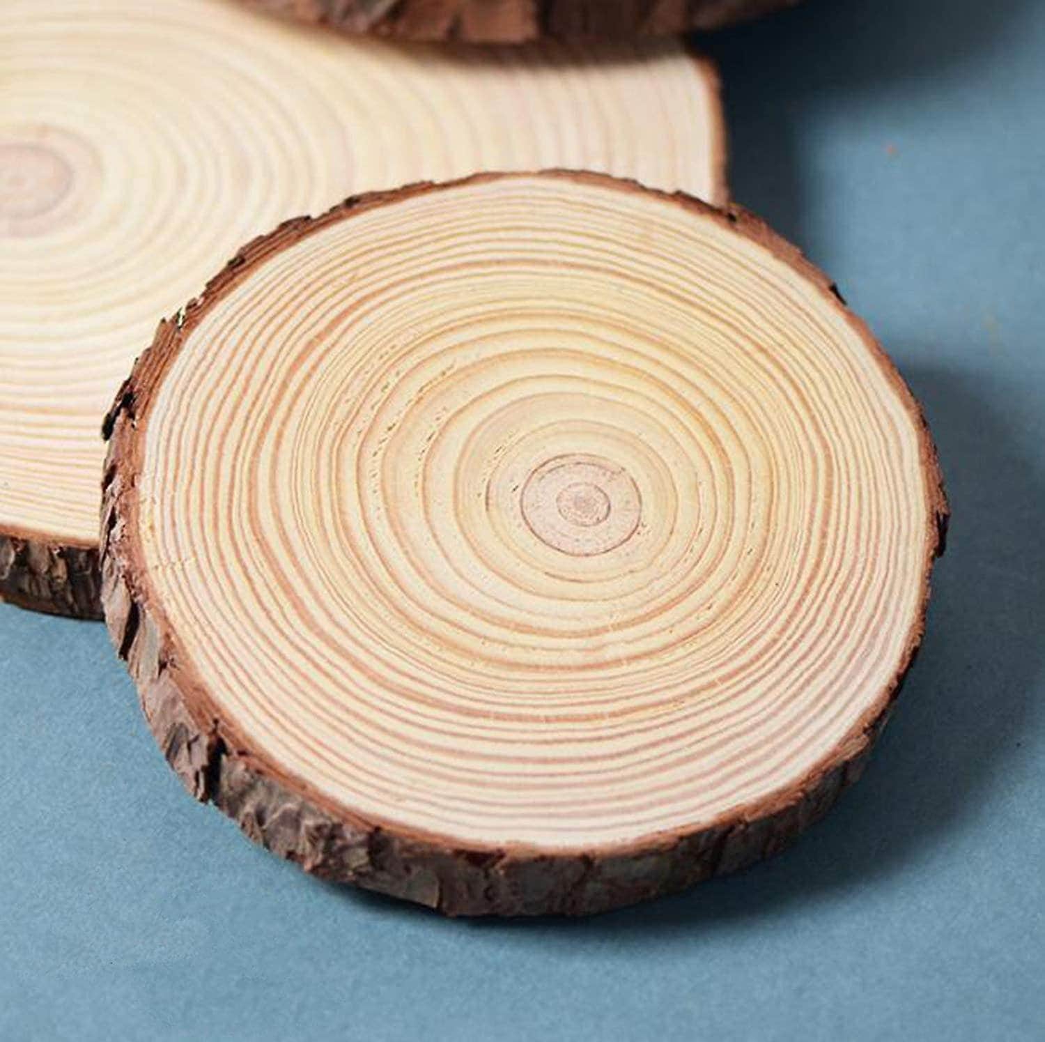 1pc Large Wood Slices Wood Centerpieces for Tables Rustic Wedding ,Natural  Wood Slabs w/Cracks & bark Loss