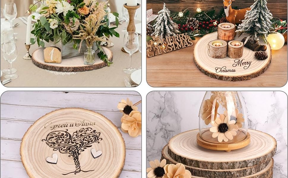 1418 Inch Large Wood Slices for Wedding Table Decorations, Wedding