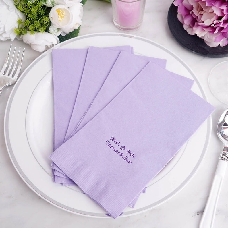100pcs Personalized Beverage Napkins, Custom Stamped Cocktail All