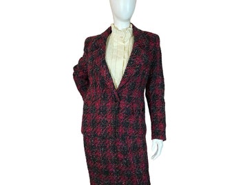 NWT Y2K Vintage Black & Pink Tweed Suit by Dana Buchman