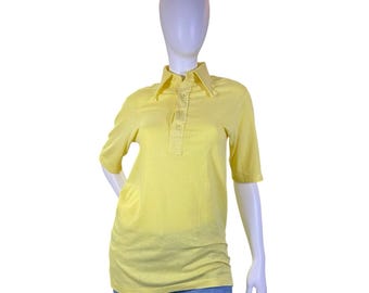 1970er Jahre Vintage Lilly Pulitzer Mens Stuff Gelbes Baumwoll-Polo-Shirt