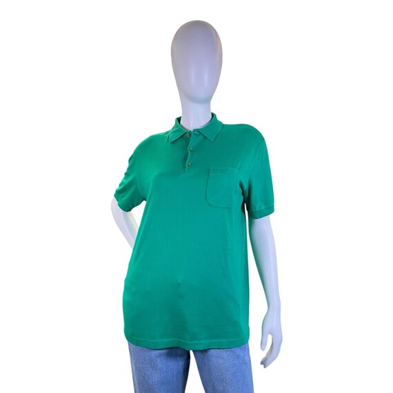 John Smedley, 1970s Vintage John Smedley Kelly Green Sea Island Polo