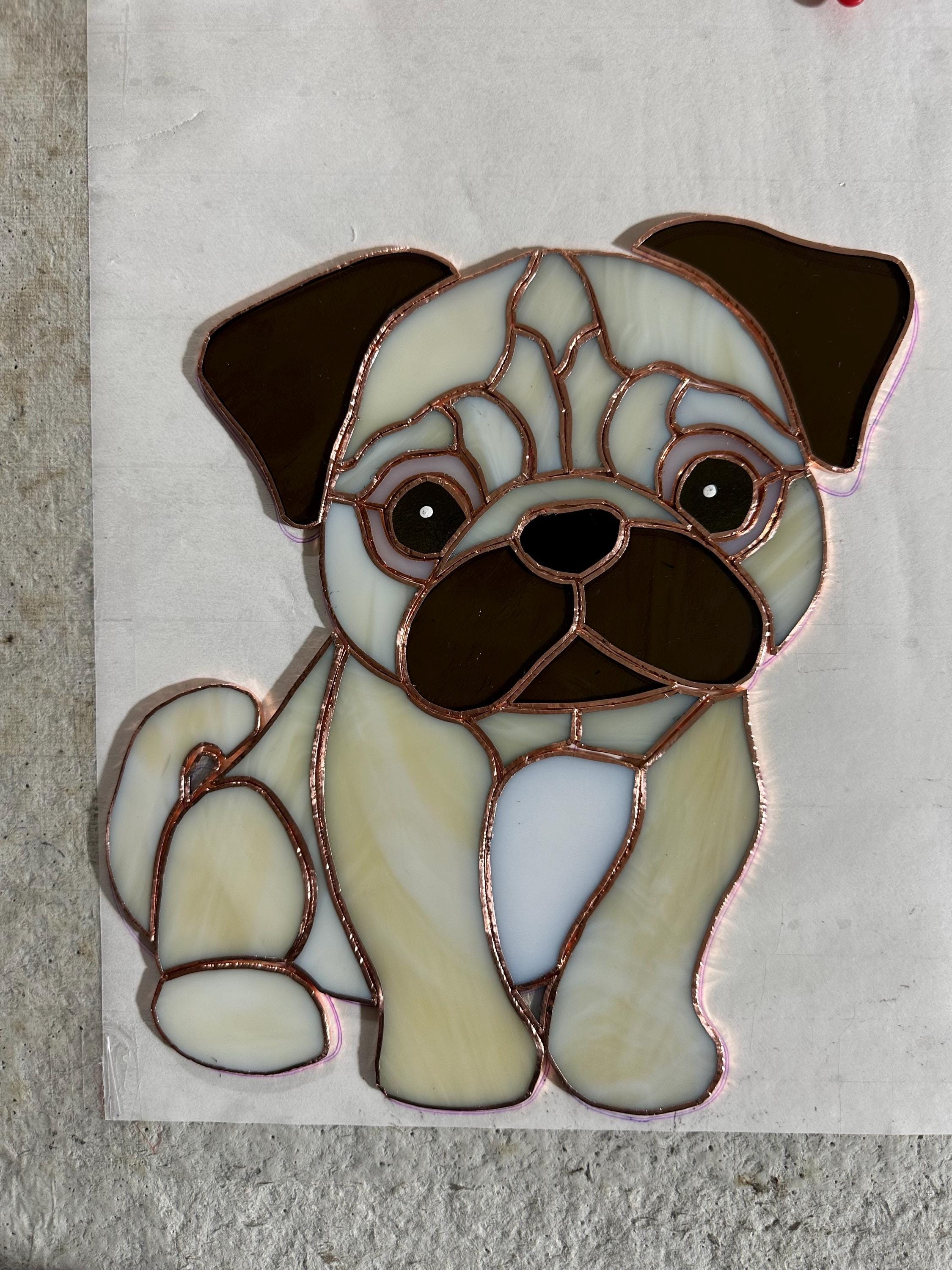 Pug Puppystained Glass Suncatcher Pattern Etsy