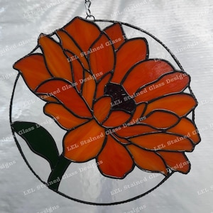 Marigold Flower-Stained Glass Suncatcher Pattern