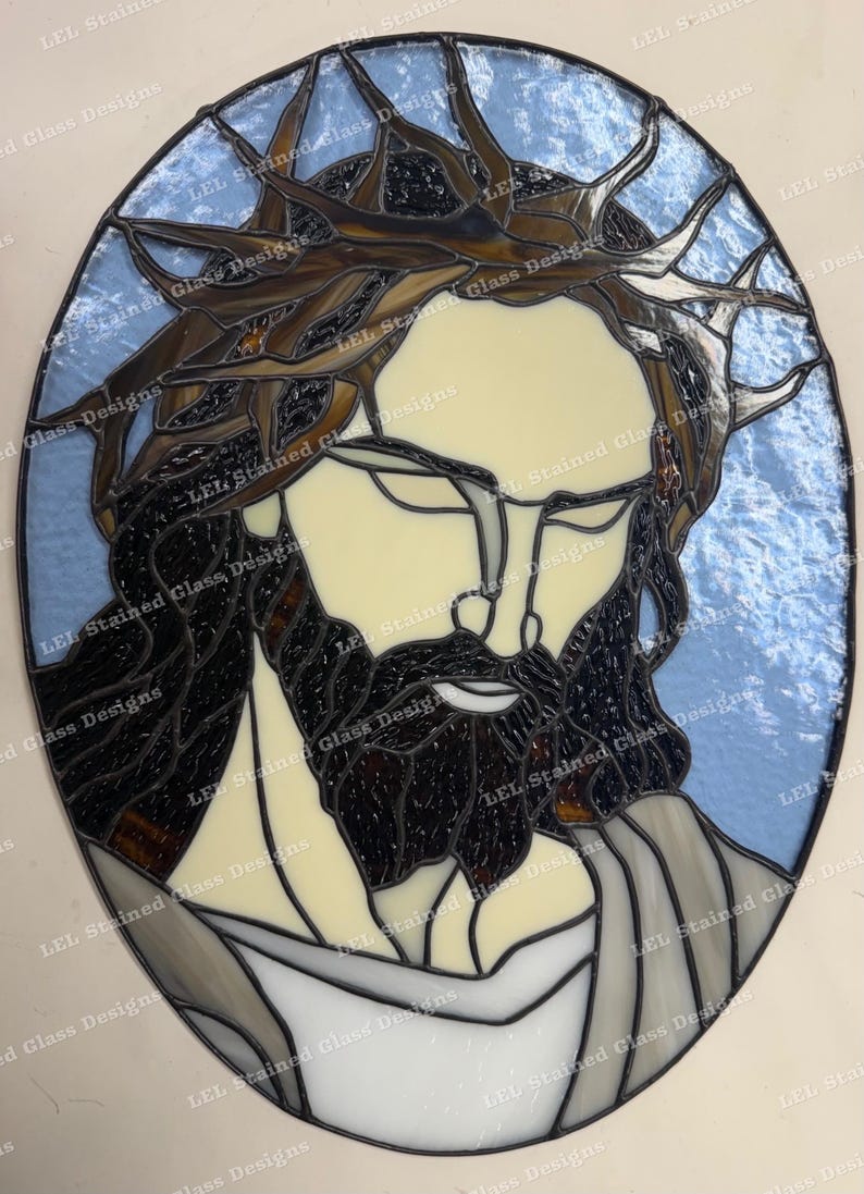 Jesus Stained Glass Panel Pattern - Etsy
