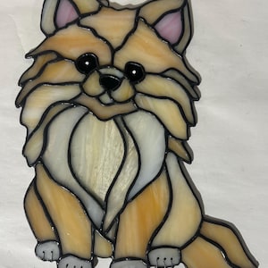 Pomeranian Puppy- Stained Glass Suncatcher Pattern