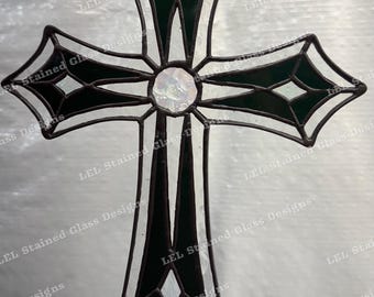Kreuz Glasmalerei Suncatcher Muster