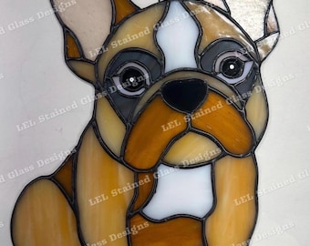 French Bulldog Puppy Stained Glass Suncather