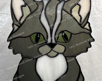 Cat-Stained Glass Suncatcher Pattern