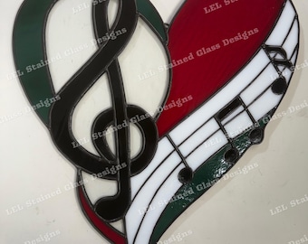 Musical Heart Stained Glass Suncatcher Pattern