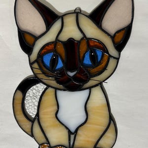 Siamese Kitten-Stained Glass Suncatcher Pattern