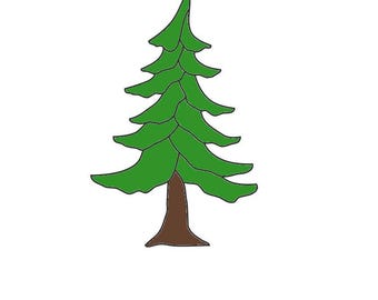 Pine Tree-Stained Glass Pattern