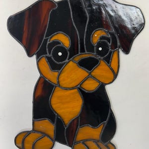 Rottweiler Puppy-Stained Glass Suncatcher Pattern