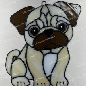 Pug Puppy-Stained Glass Suncatcher Pattern