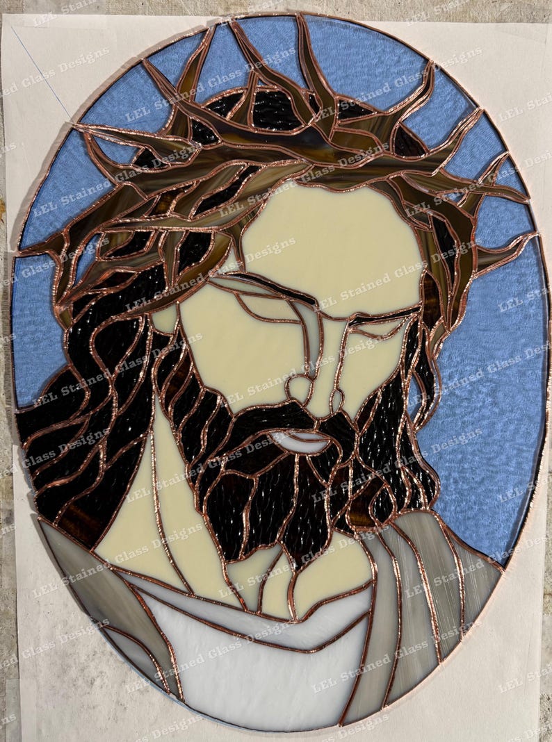 Jesus Stained Glass Panel Pattern - Etsy