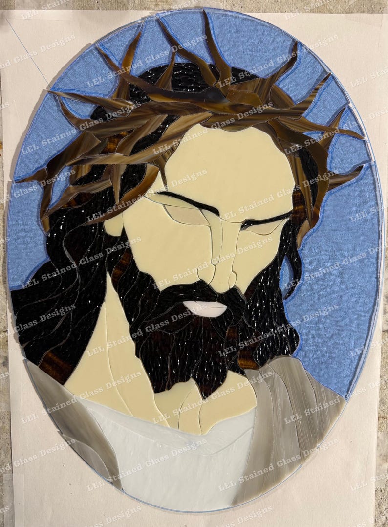 Jesus Stained Glass Panel Pattern - Etsy