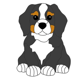 Bernese Mountain Dog Puppy-stained Glass Suncatcher Pattern - Etsy