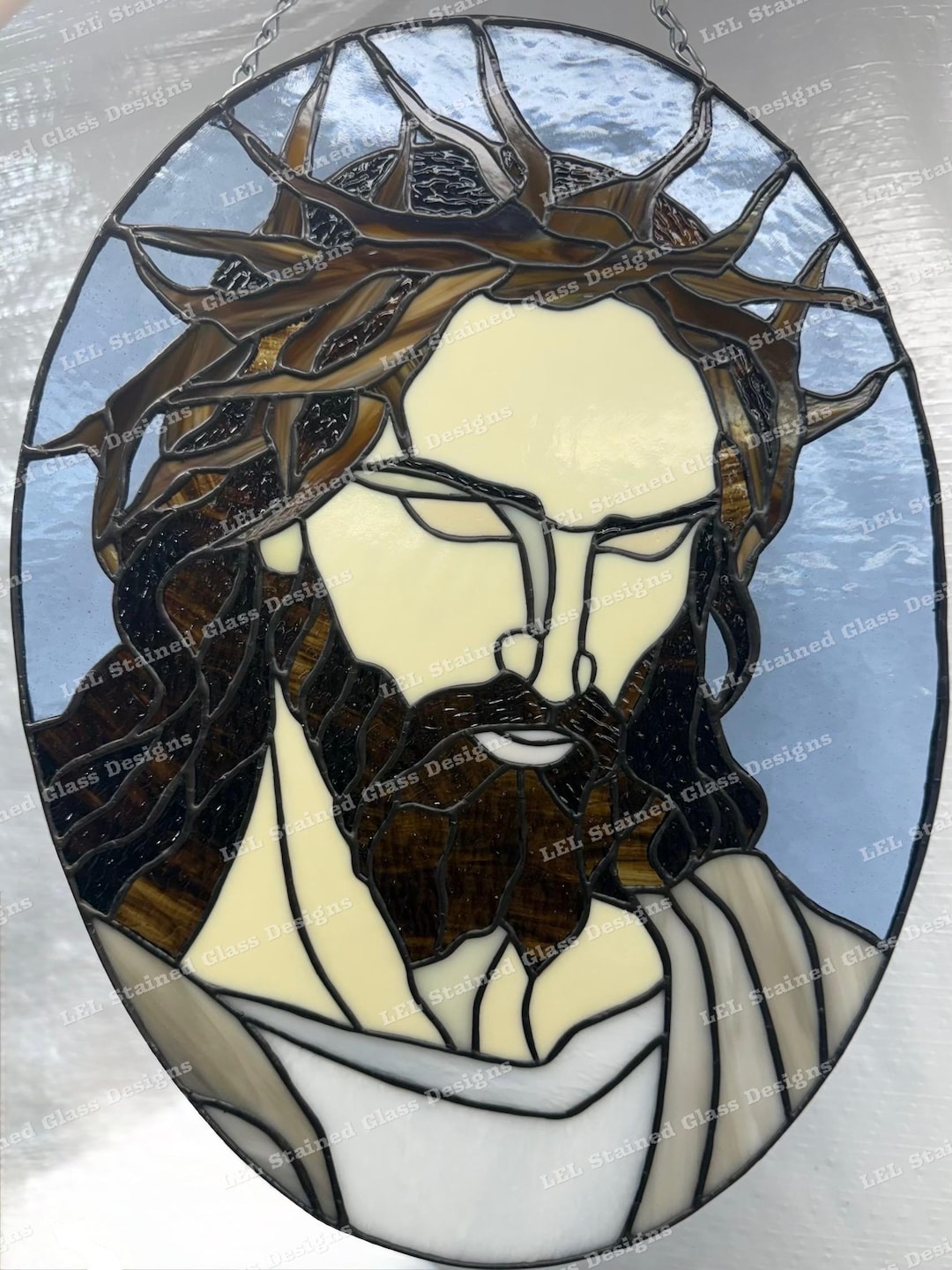 Jesus Stained Glass Panel Pattern - Etsy