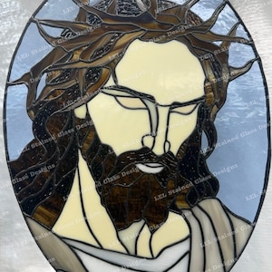 Jesus Stained Glass Panel Pattern