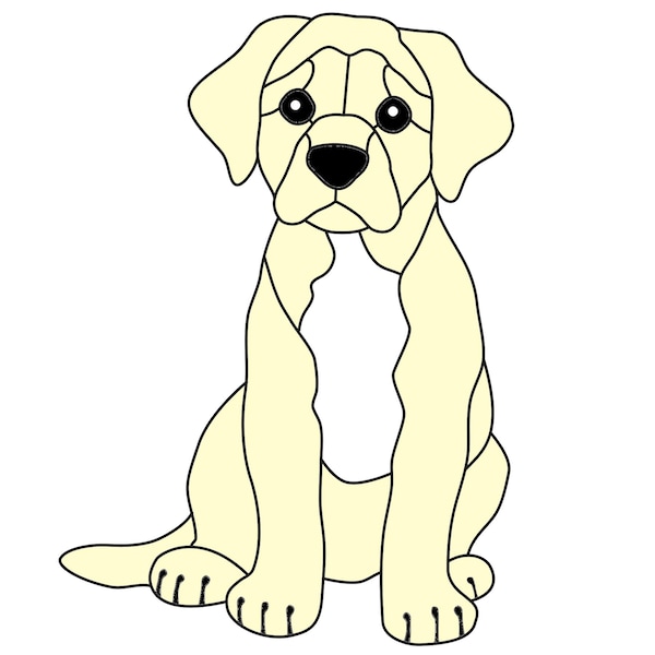 Padrão de apanhador de sol em vidro manchado para filhotes de Labrador Retriever