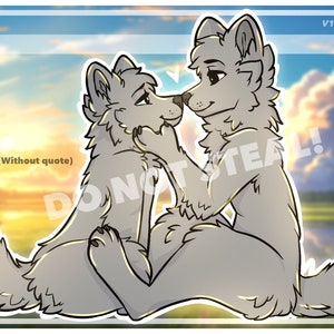 CUTE FURRY YCH! (2 ocs!) (Perfect for couples/friends.) (read description!)