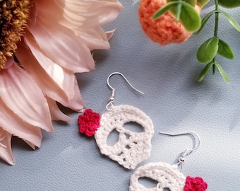 Crochet Skull Earring Pattern: Halloween Jewelry DIY (PDF Pattern)