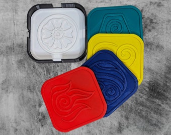 Avatar The Last Airbender Coaster Set, Drinkware Coasters, Nickelodeon, Anime Merch, ATLA TV Show Gifts, 3D Printed Sets, Legend of Korra